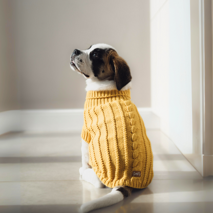 Cable Knit Jumper - Mustard